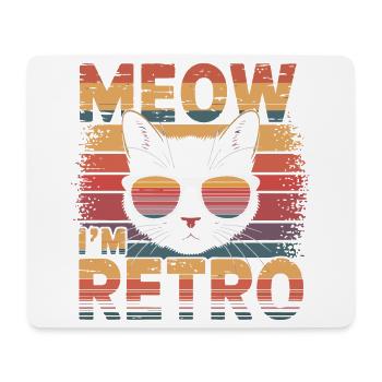 Retro Katze mit Sonnenbrille und Text - Mousepad (Querformat) - Weiß - Vorne