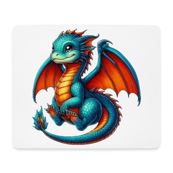 Drache - Mousepad (Querformat) - Weiß - Vorne