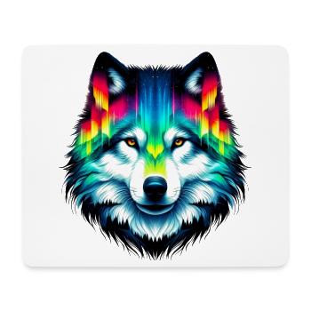 Loup - Tapis de souris (format paysage) - blanc - Devant
