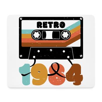 Retro 1980s Inspired Multicolour Cassette Design - Mouse Pad (horizontal) - white - Front