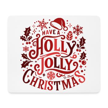 Holly Jolly Christmas Motif - Mousepad (Querformat) - Weiß - Vorne