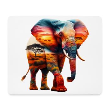 Elefant - Mousepad (Querformat) - Weiß - Vorne