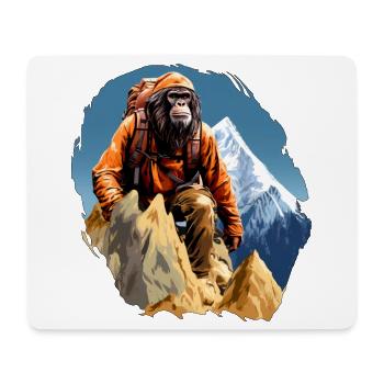Affen Bergsteiger / Wandern Affe - Mousepad (Querformat) - Weiß - Vorne