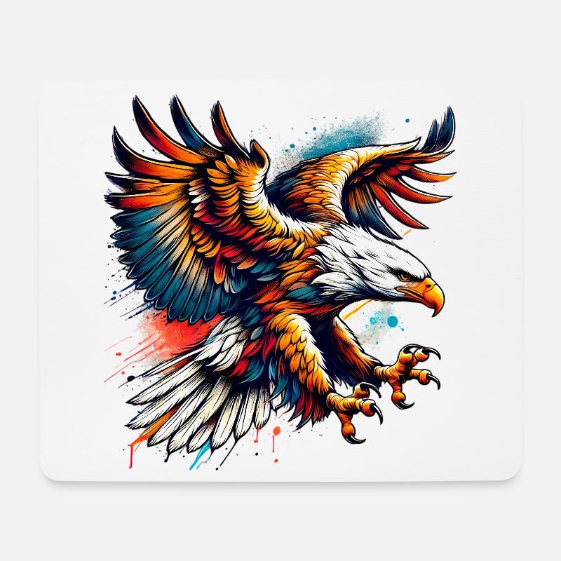 Adler - Mousepad (Querformat) - Weiß