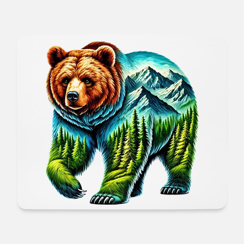 Bär - Mousepad (Querformat) - Weiß