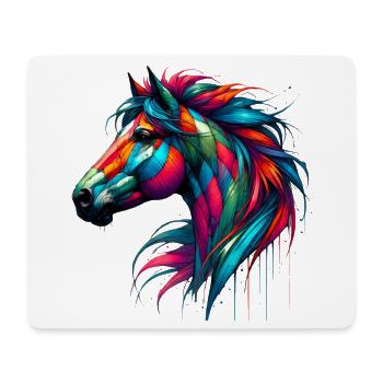 Cheval - Tapis de souris (format paysage) - blanc - Devant
