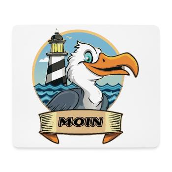 Moin -Möve avec phare - Tapis de souris (format paysage) - blanc - Devant