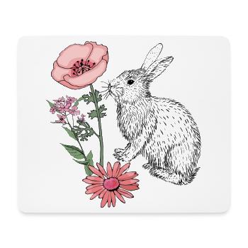 Lapin de Pâques Joyeuses Pâques - Tapis de souris (format paysage) - blanc - Devant