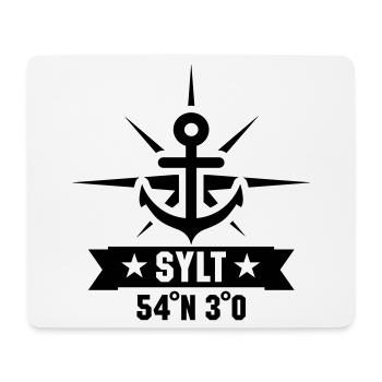 Sylt 54 Grad Nord 8 Grad Ost - Mousepad (Querformat) - Weiß - Vorne