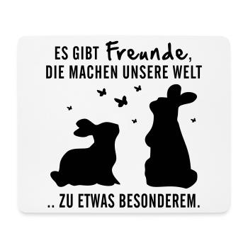Freunde Hasen Leben - Mousepad (Querformat) - Weiß - Vorne