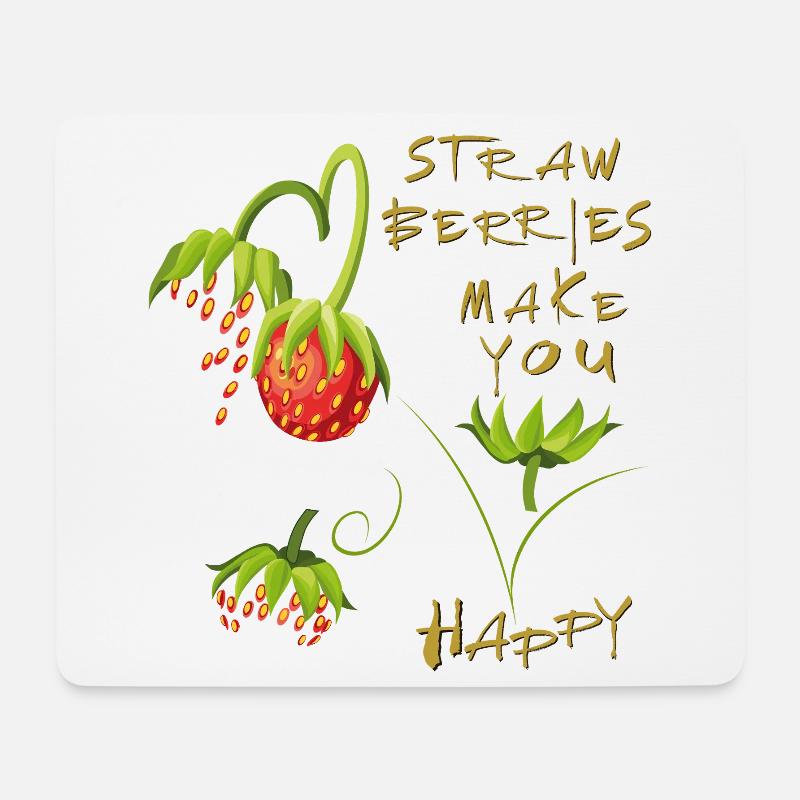 Strawberries Erdbeeren - Mousepad (Querformat) - Weiß