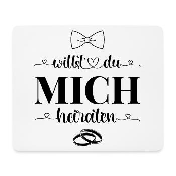 Willst Du mich heiraten - Mousepad (Querformat) - Weiß - Vorne