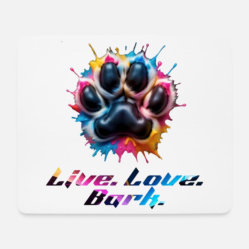 Bunte Pfote mit Emotionen - Mousepad (Querformat) - Weiß
