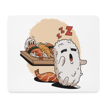 Sushi endormi - Tapis de souris (format paysage) - blanc - Devant