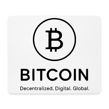 Bitcoin - dezentral, digital global - Mousepad (Querformat) - Weiß - Vorne