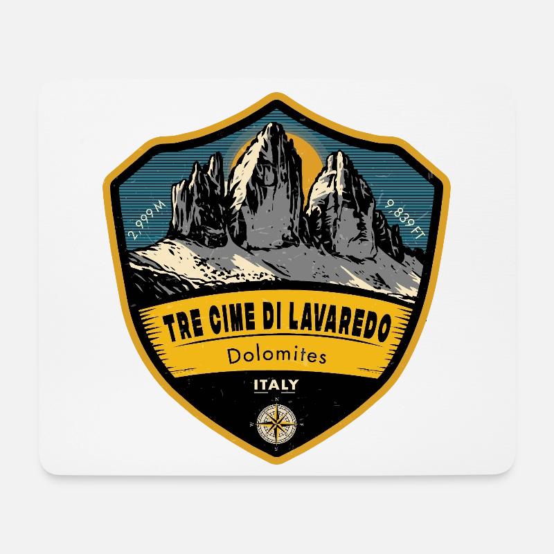 Drei Zinnen – Dolomiten, Italien - Mousepad (Querformat) - Weiß