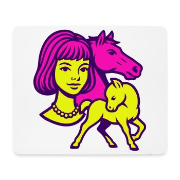 Horse Girl Pop Art - Mouse Pad (horizontal) - white - Front