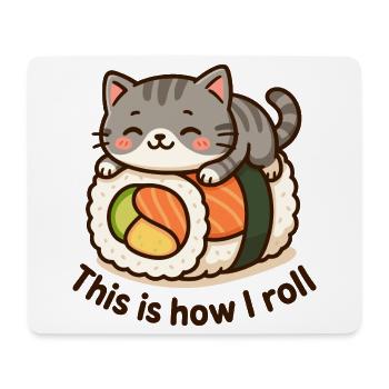 Süßer Kätzchen Sushi Druck - Mousepad (Querformat) - Weiß - Vorne