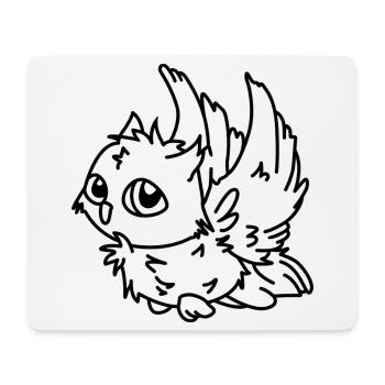 Eule im Flug – mystisches Eulenmotiv Nachtvogel - Mousepad (Querformat) - Weiß - Vorne