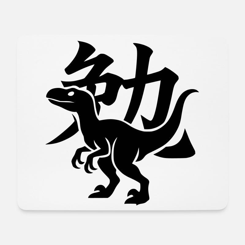 Raptor Kanji Ben - Mousepad (Querformat) - Weiß