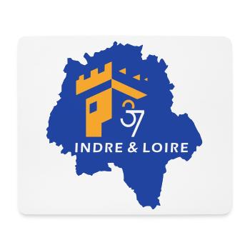 Logo Indre Loire Bleu Or - Tapis de souris (format paysage) - blanc - Devant