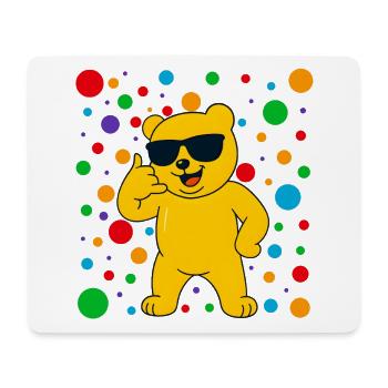 Sunny Bear with Sunglasses and Confetti - Mouse Pad (horizontal) - white - Front