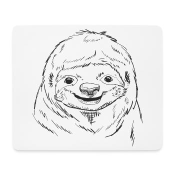 Sloth Sketch Line Art Design for Wild and Zoo Love - Mouse Pad (horizontal) - white - Front