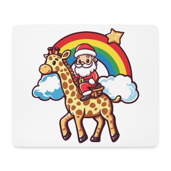 Giraffe Weihnachtsmann Weihnachten - Mousepad (Querformat) - Weiß - Vorne