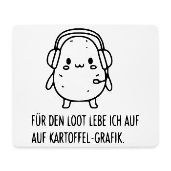 gamer-patato-graphique-butin-drôle-spruch_1 - Tapis de souris (format paysage) - blanc - Devant