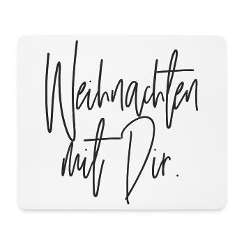 Noël avec toi Écriture manuscrite - Tapis de souris (format paysage) - blanc - Devant