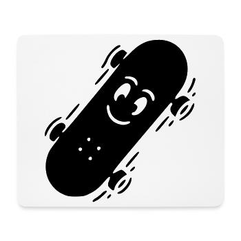 Planche à roulettes qui rit | Dessin animé de patineur drôle - Tapis de souris (format paysage) - blanc - Devant