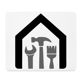 Haus & Handwerk – Hammer Schraubenschlüssel Pinsel - Mousepad (Querformat) - Weiß - Vorne