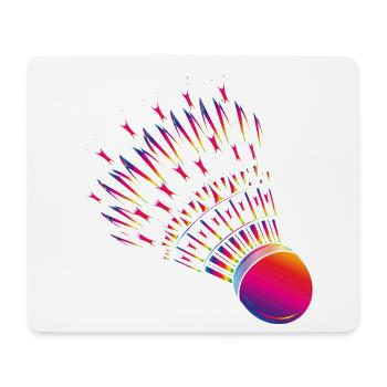 Badminton coloré – motif de badminton dynamique - Tapis de souris (format paysage) - blanc - Devant