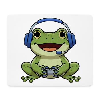 Grenouille pendant le jeu - Tapis de souris (format paysage) - blanc - Devant