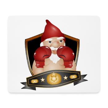 Boxender Gartenzwerg – Lustiges Champion Motiv - Mousepad (Querformat) - Weiß - Vorne