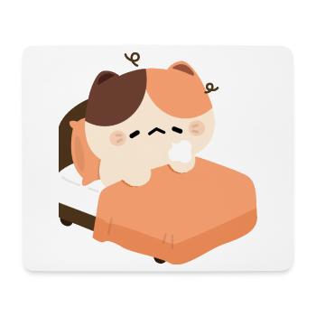 Sleepy Tortie Cat - Mouse Pad (horizontal) - white - Front