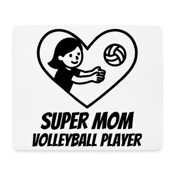 Super Mama Volleyballerin – Herz Volleyball - Mousepad (Querformat) - Weiß - Vorne