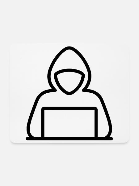 Hacker - Mousepad (Querformat) - Weiß