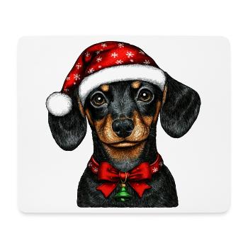 Weihnachten Dackel - Mousepad (Querformat) - Weiß - Vorne