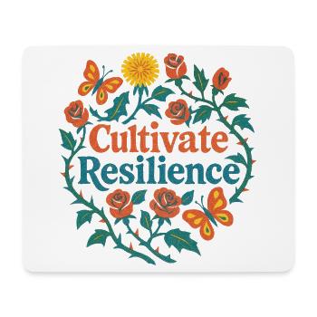 Cultivate Resilience Floral Heart - Mouse Pad (horizontal) - white - Front