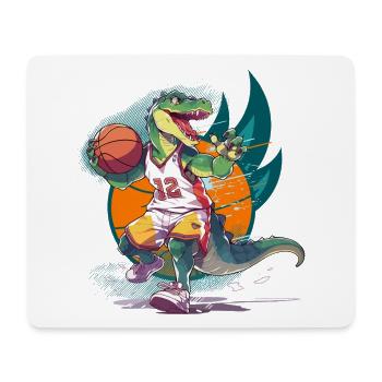 Basketball Dinosaur T-Rex Basketball Player - Mouse Pad (horizontal) - white - Front