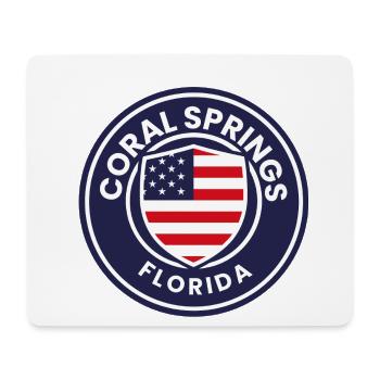 Coral Springs Flag Crest - Mouse Pad (horizontal) - white - Front