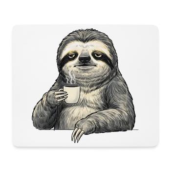 Entspanntes Faultier Kaffee Liebhaber – Lustiges K - Mousepad (Querformat) - Weiß - Vorne