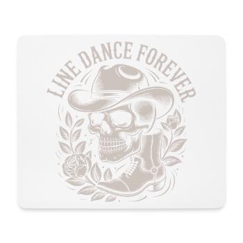 Schädel mit Cowboyhut Line Dance Forever - Mousepad (Querformat) - Weiß - Vorne