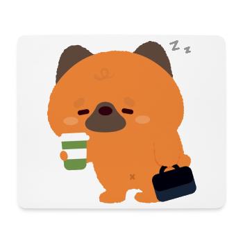 Schläfriger Deutscher Schäferhund-Kaffee - Mousepad (Querformat) - Weiß - Vorne