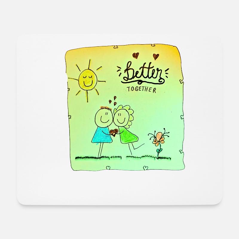 Gemeinsam Besser Zeichnung - Mousepad (Querformat) - Weiß