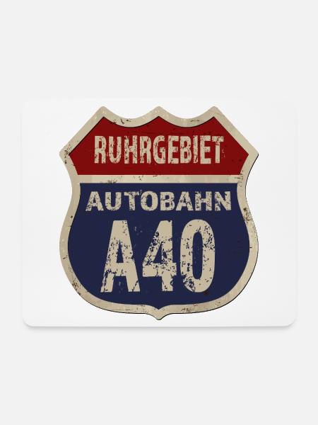 A40 - Ruhrgebiet - Mousepad (Querformat) - Weiß