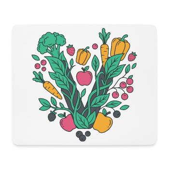 Fresh Garden Vegetable Motif - Mouse Pad (horizontal) - white - Front