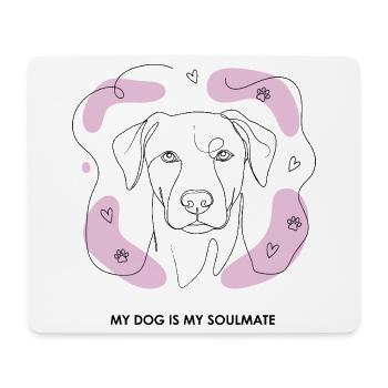 Hund Soulmate Line Art - Mousepad (Querformat) - Weiß - Vorne