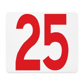 Red 25 in klarer Typografie - Mousepad (Querformat) - Weiß - Vorne